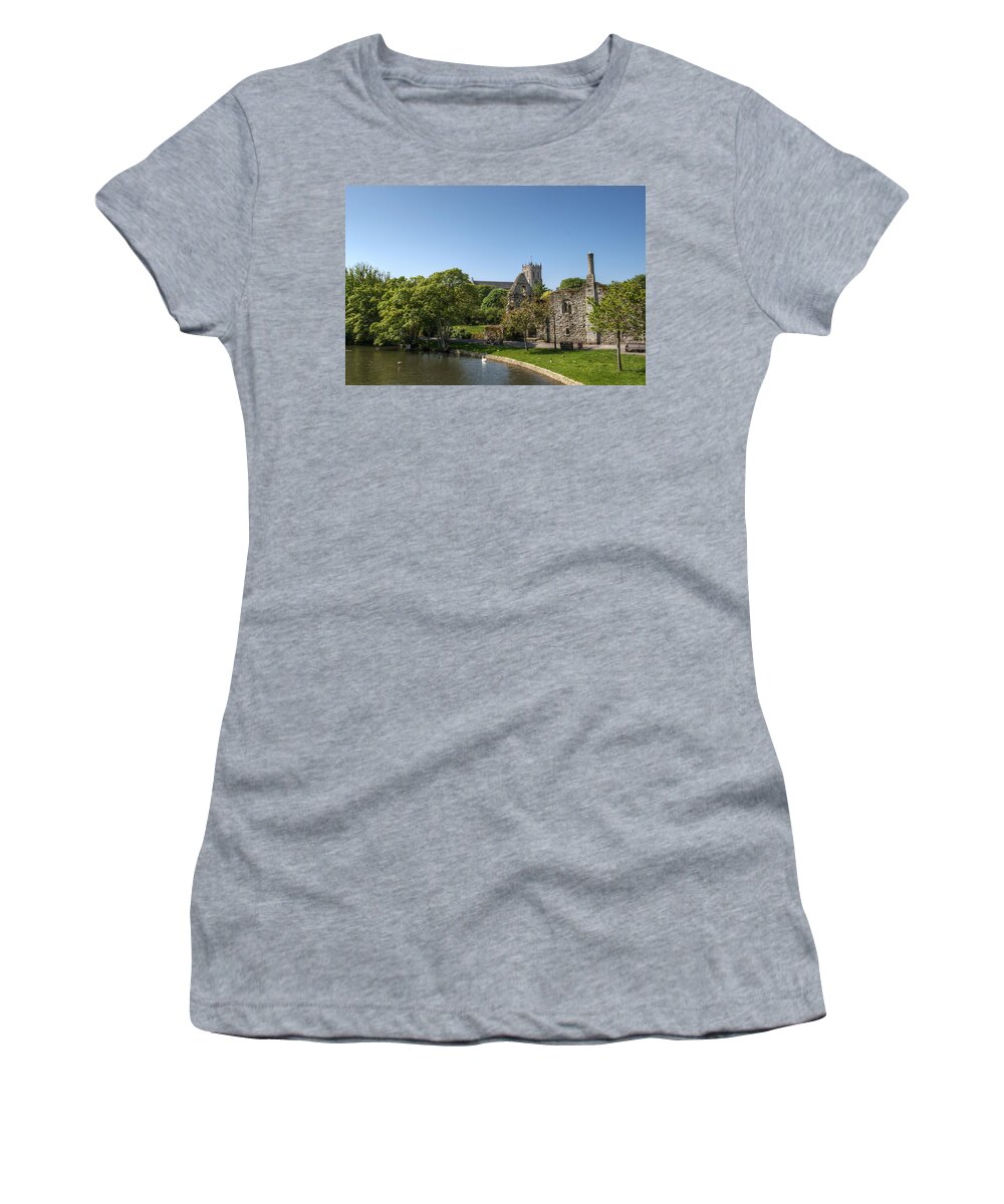 Christchurch Priory Women's T-Shirt featuring the photograph Historic Christchurch by Chris Day