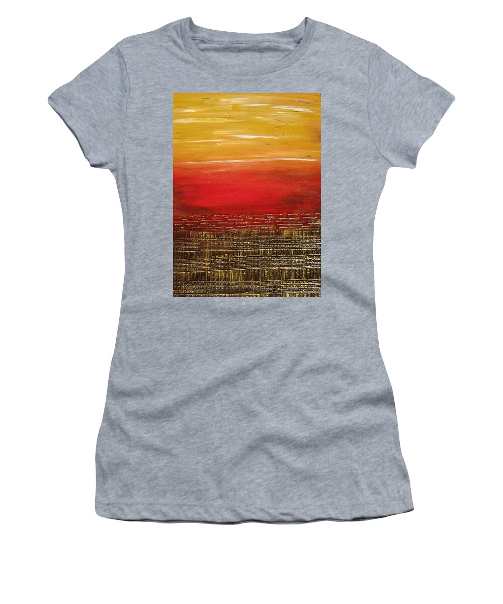  Women's T-Shirt featuring the painting Horizon by Kathy Sheeran