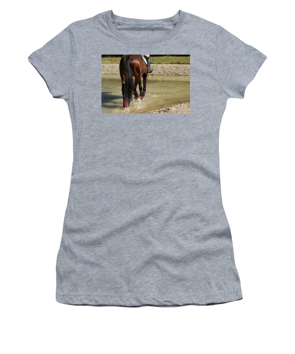 Horse Women's T-Shirt featuring the photograph Horse in Water by Janice Byer