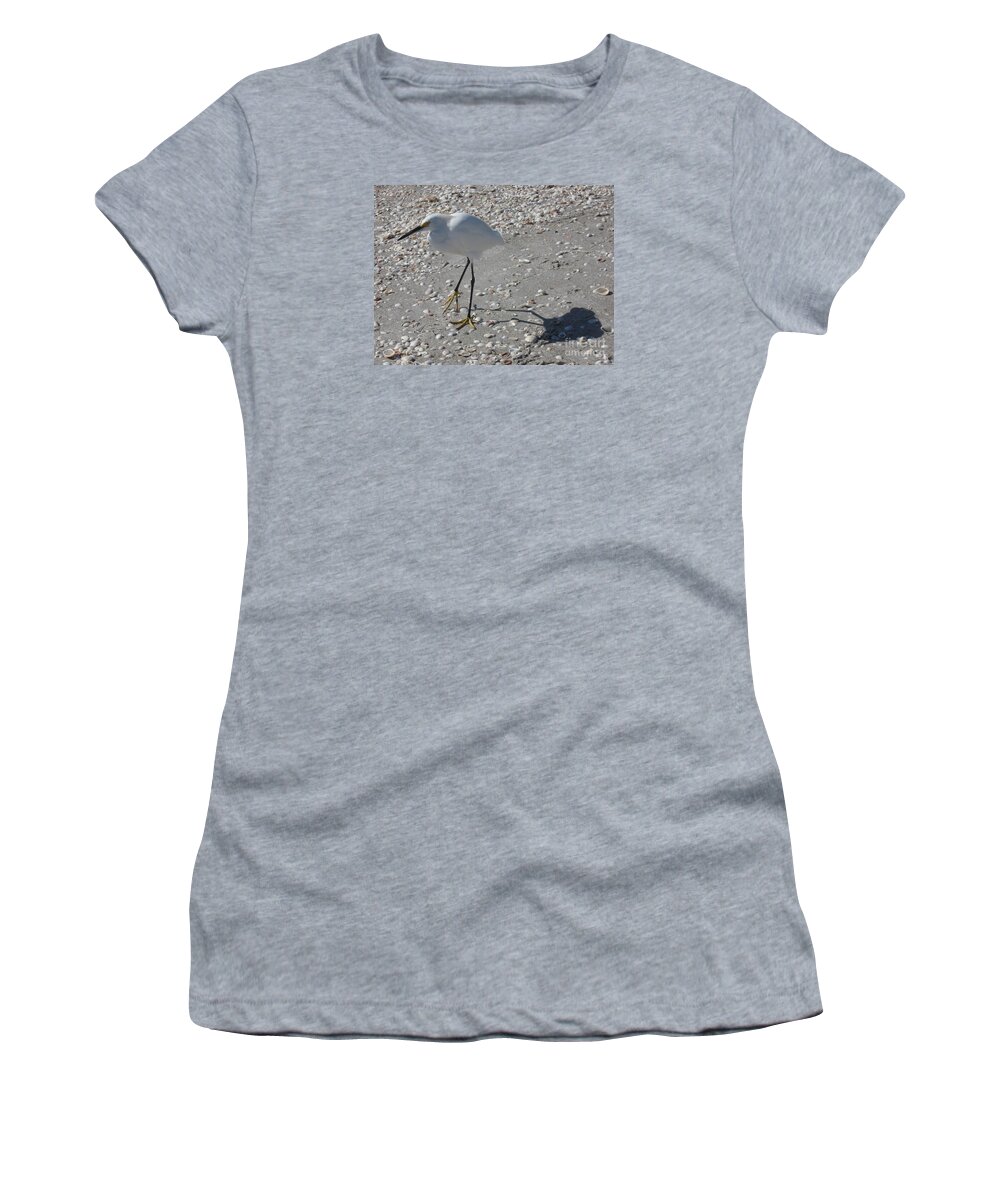 Egret Women's T-Shirt featuring the photograph Hot Sand by Christiane Schulze Art And Photography