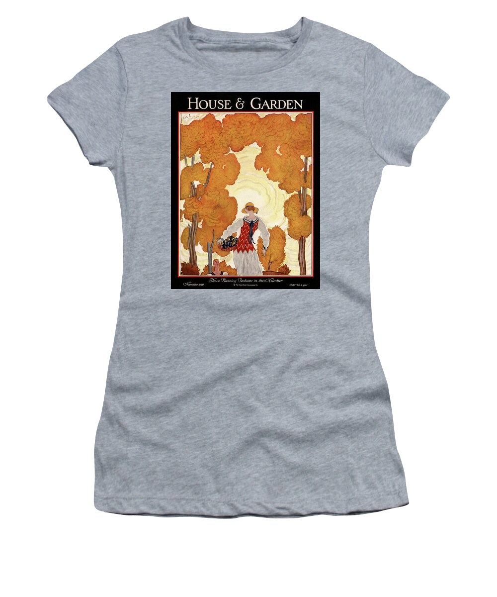 House And Garden Women's T-Shirt featuring the photograph House And Garden House Planning Number Cover by Georges Lepape