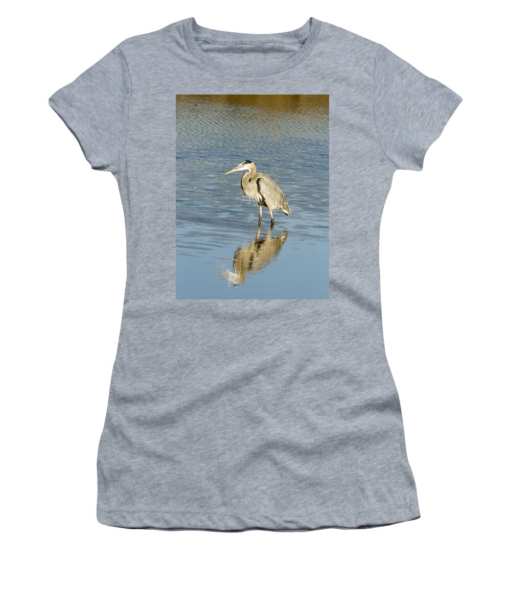 Jean Noren Women's T-Shirt featuring the photograph Hunting Heron by Jean Noren