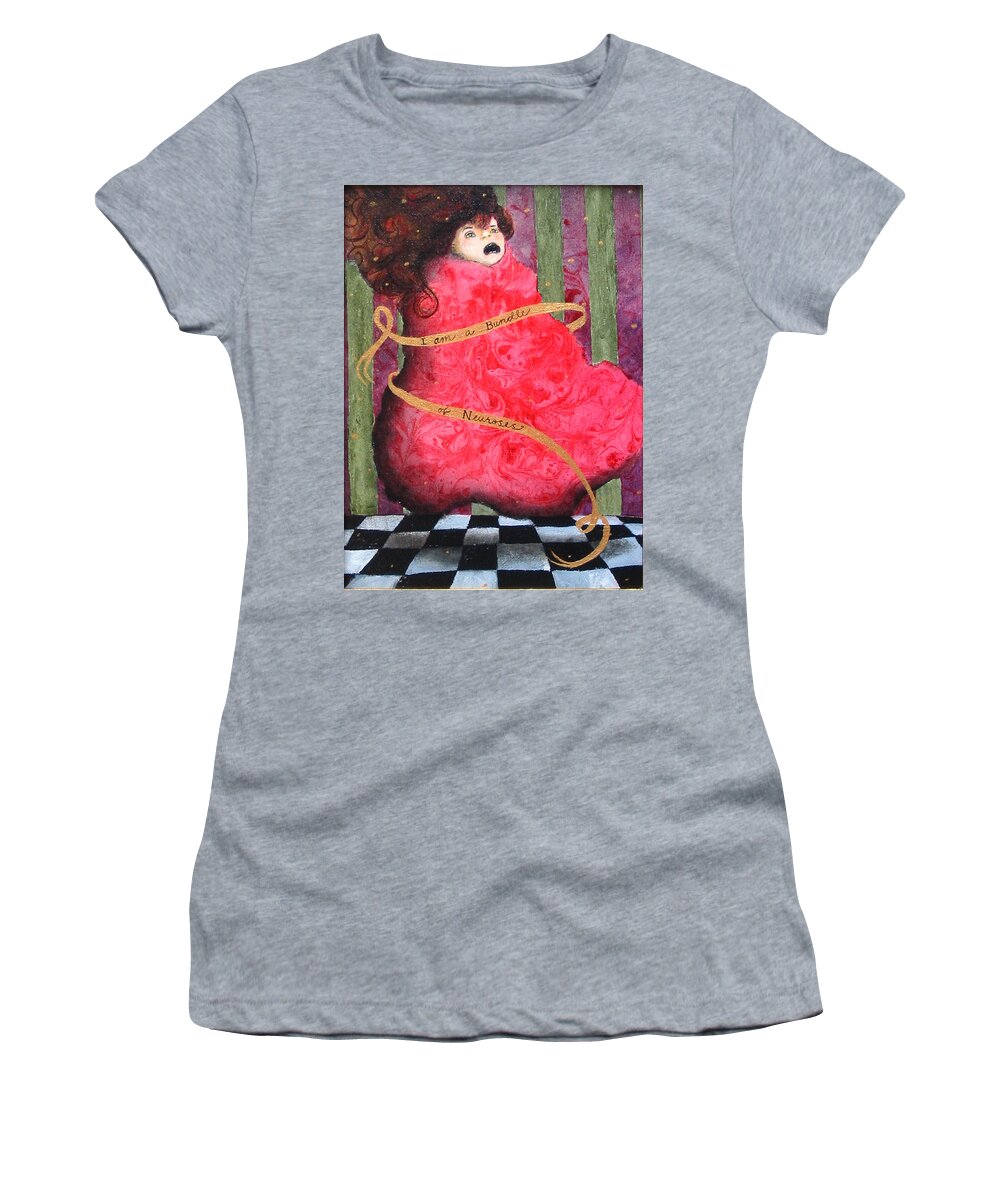 Figure Women's T-Shirt featuring the painting I Am A Bundle of Neuroses by Pauline Lim