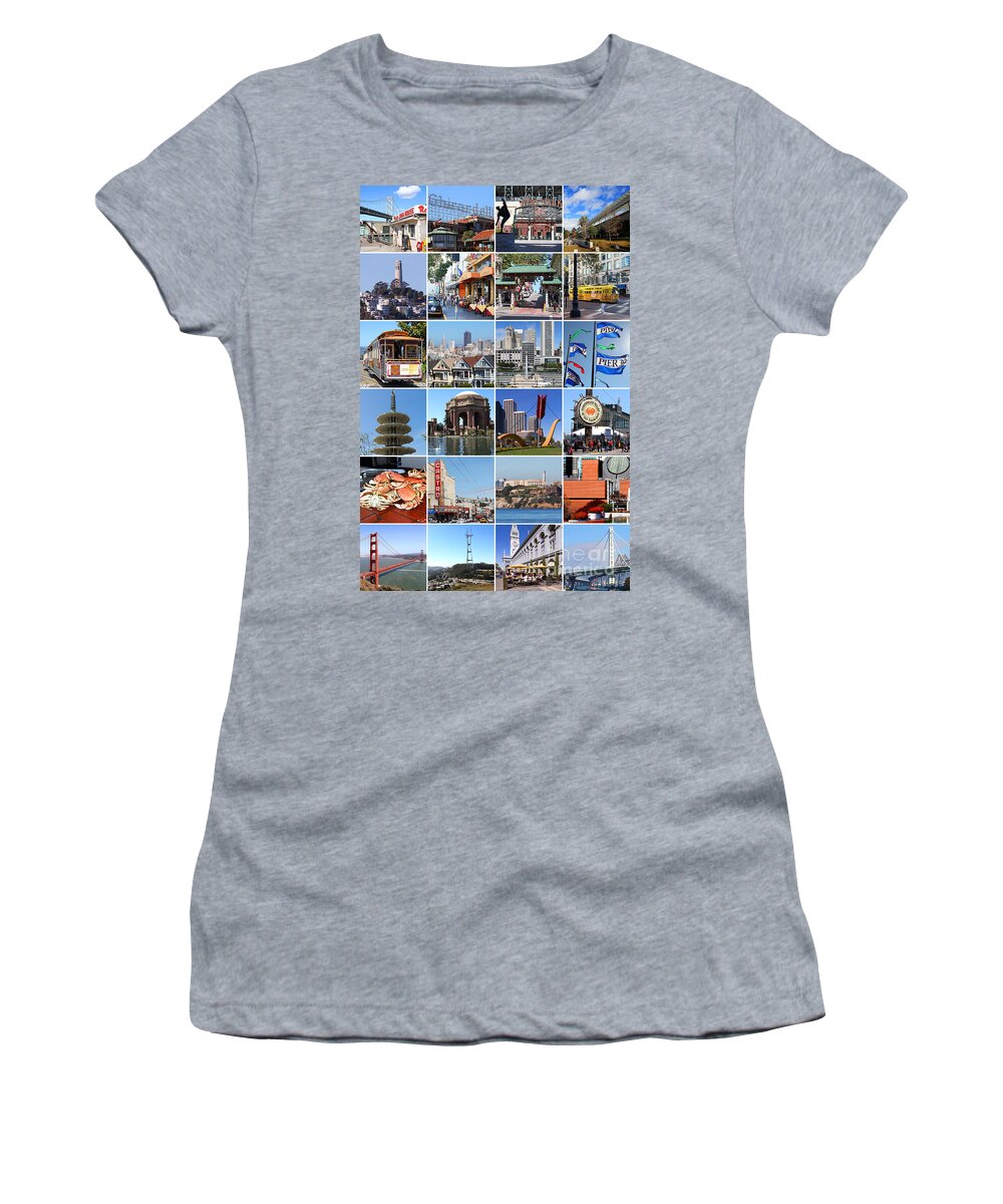 San Francisco Women's T-Shirt featuring the photograph I Left My Heart In San Francisco 20150103 vertical by Wingsdomain Art and Photography