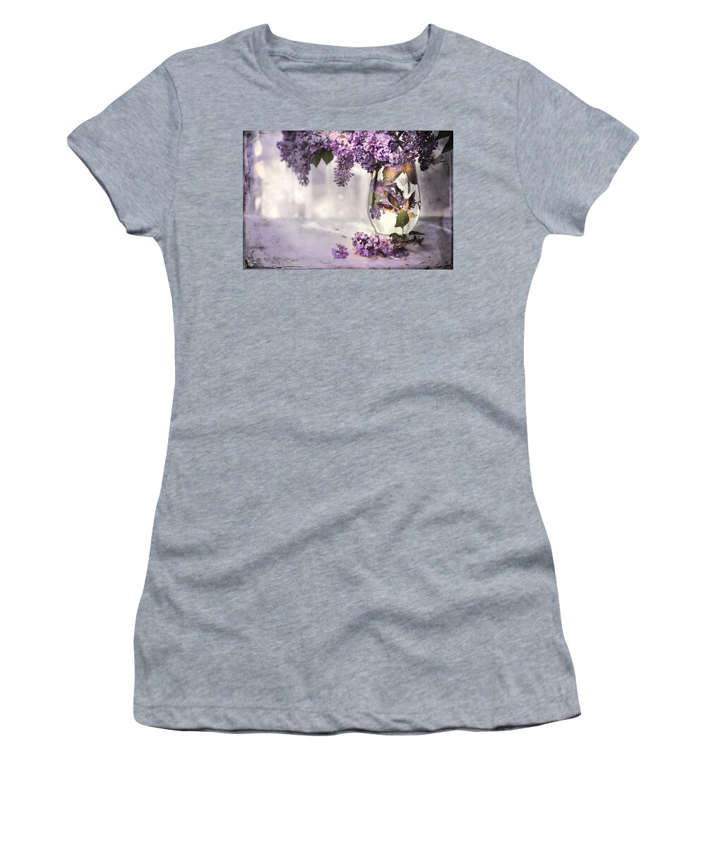 Lilacs Women's T-Shirt featuring the photograph I Picked A Bouquet Of Lilacs Today by Theresa Tahara
