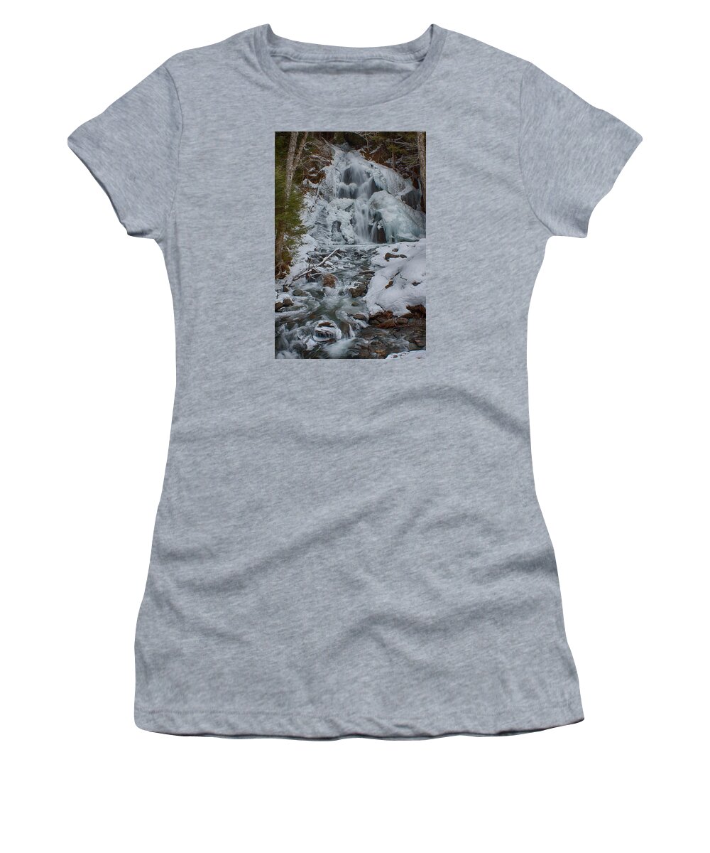 #jefffolger Women's T-Shirt featuring the photograph Icy flow of water by Jeff Folger
