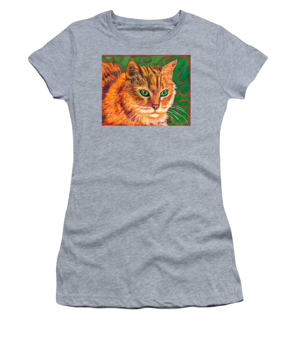 Cats Women's T-Shirt featuring the painting In Charge by Kendall Kessler