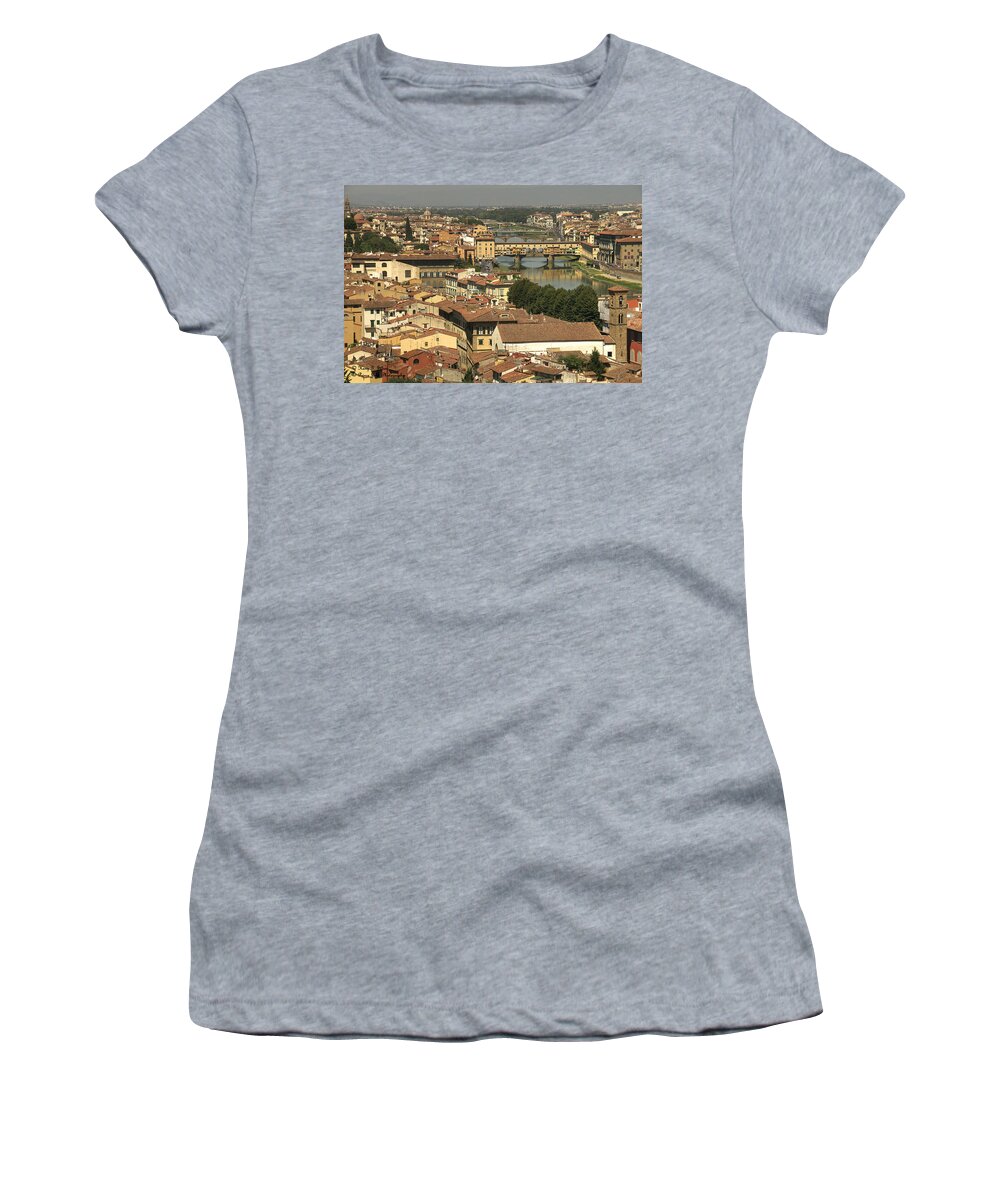 City Of Florence Women's T-Shirt featuring the photograph In Love With Firenze - 1 by Hany J