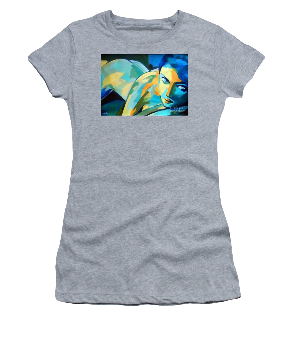 Nude Paintings Women's T-Shirt featuring the painting In repose by Helena Wierzbicki