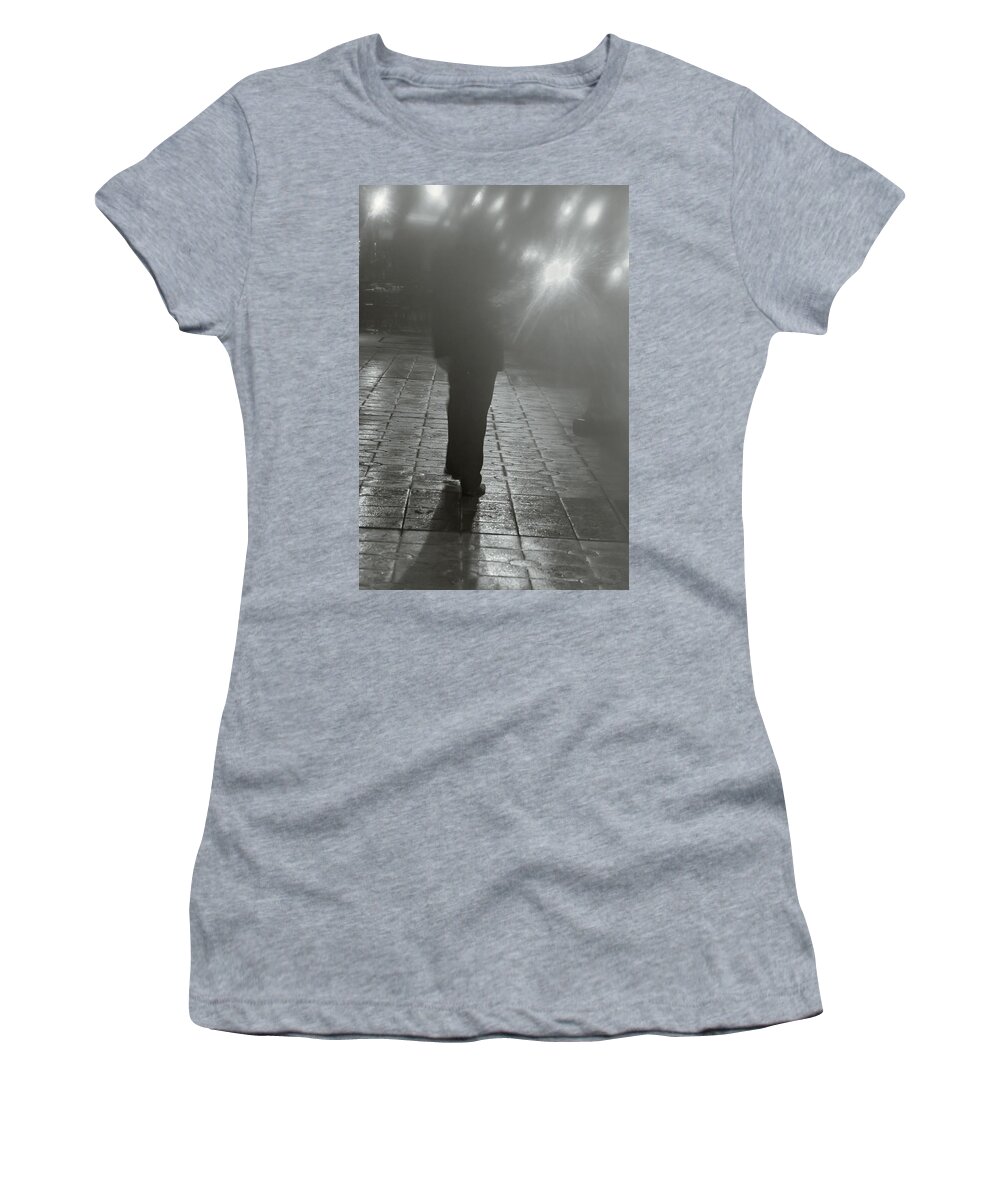 Street Scene Women's T-Shirt featuring the photograph Intentions Unknown By Denise Dube by Denise Dube