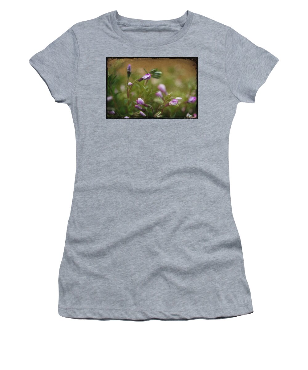 Pink Flowers Women's T-Shirt featuring the photograph Into The Garden by Michael Eingle