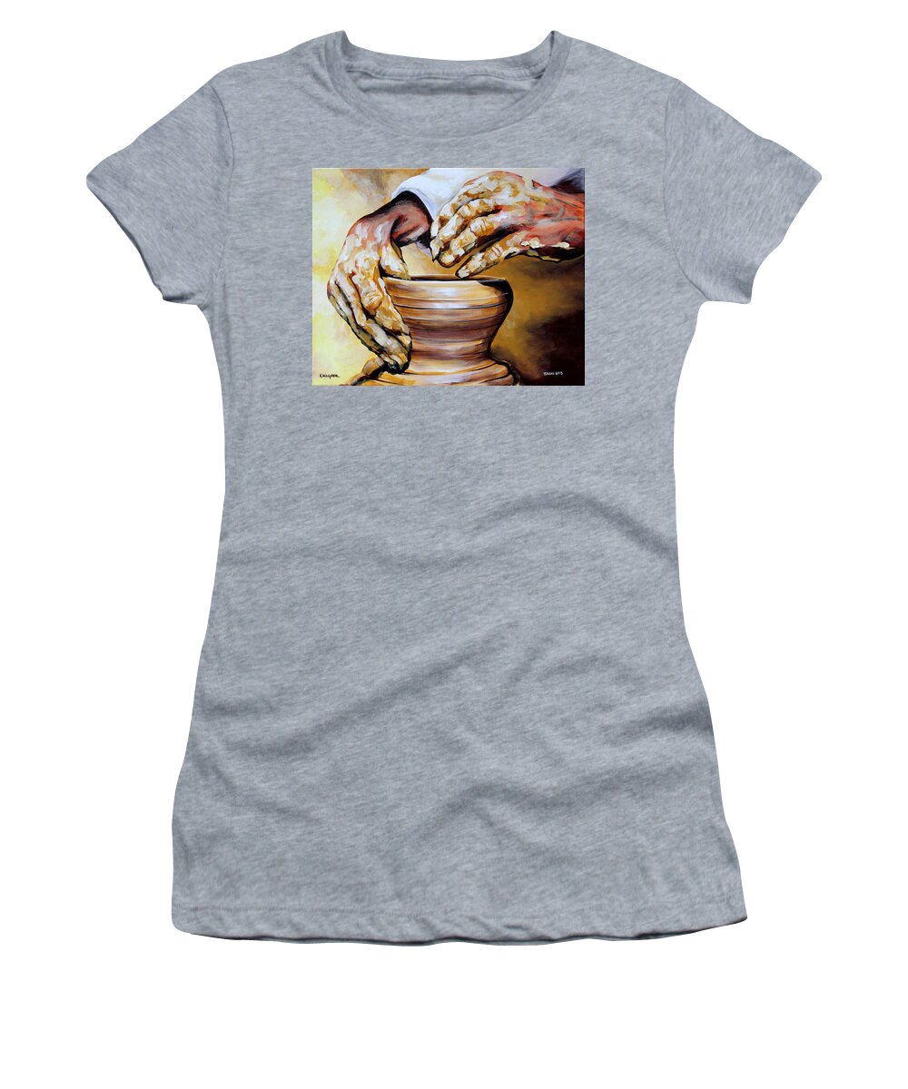 Potter Women's T-Shirt featuring the painting Isaiah Sixty Four Verse Eight by Karl Wagner
