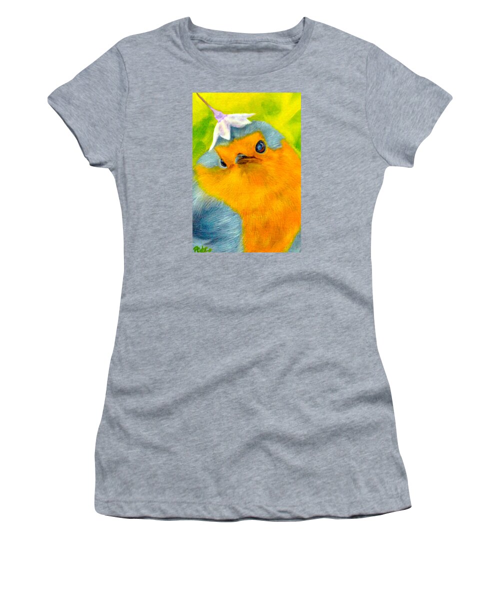Bird Canvas Print Women's T-Shirt featuring the painting Tis Spring by Dr Pat Gehr
