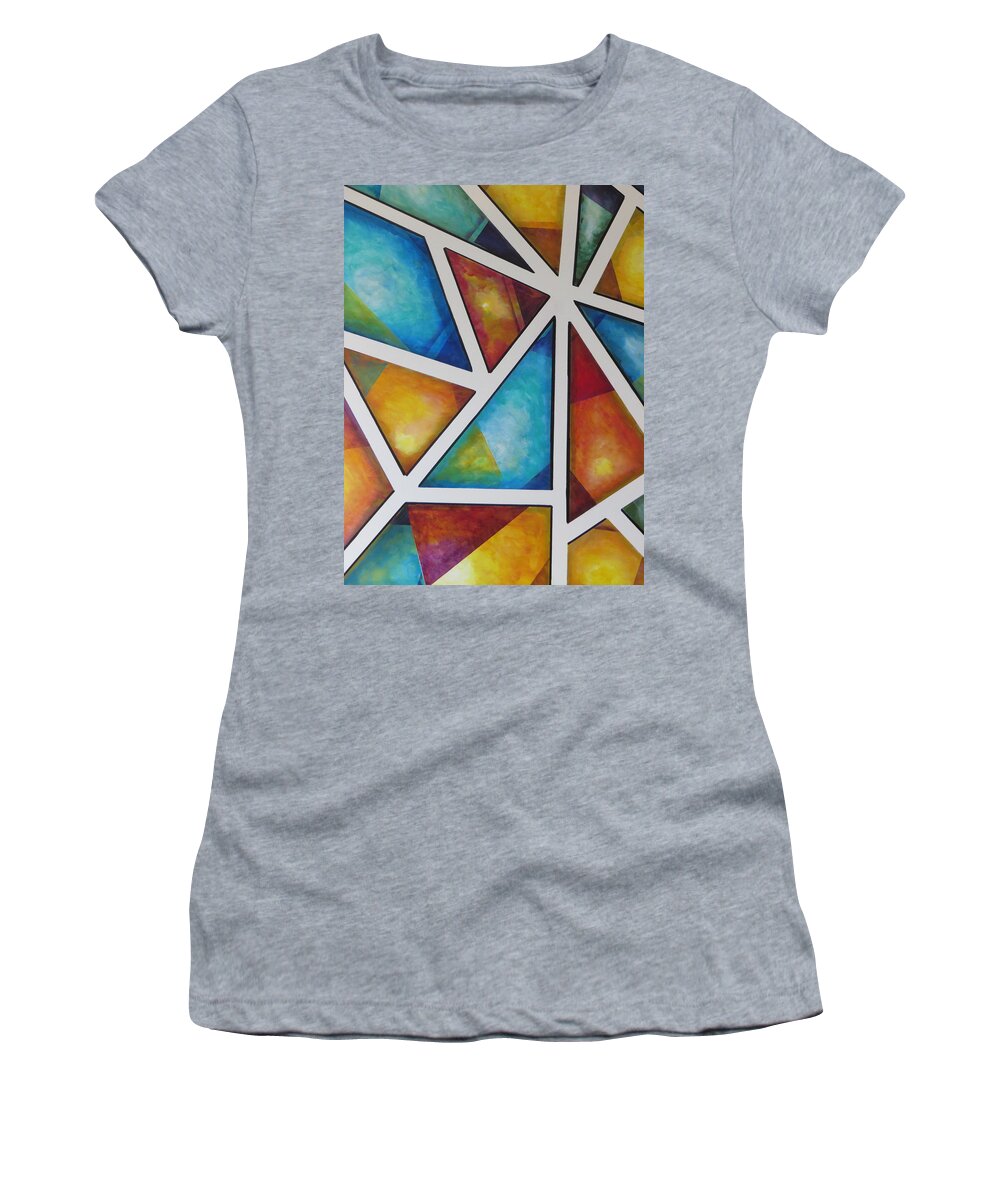 Abstract Women's T-Shirt featuring the painting Stained Glass by Soraya Silvestri