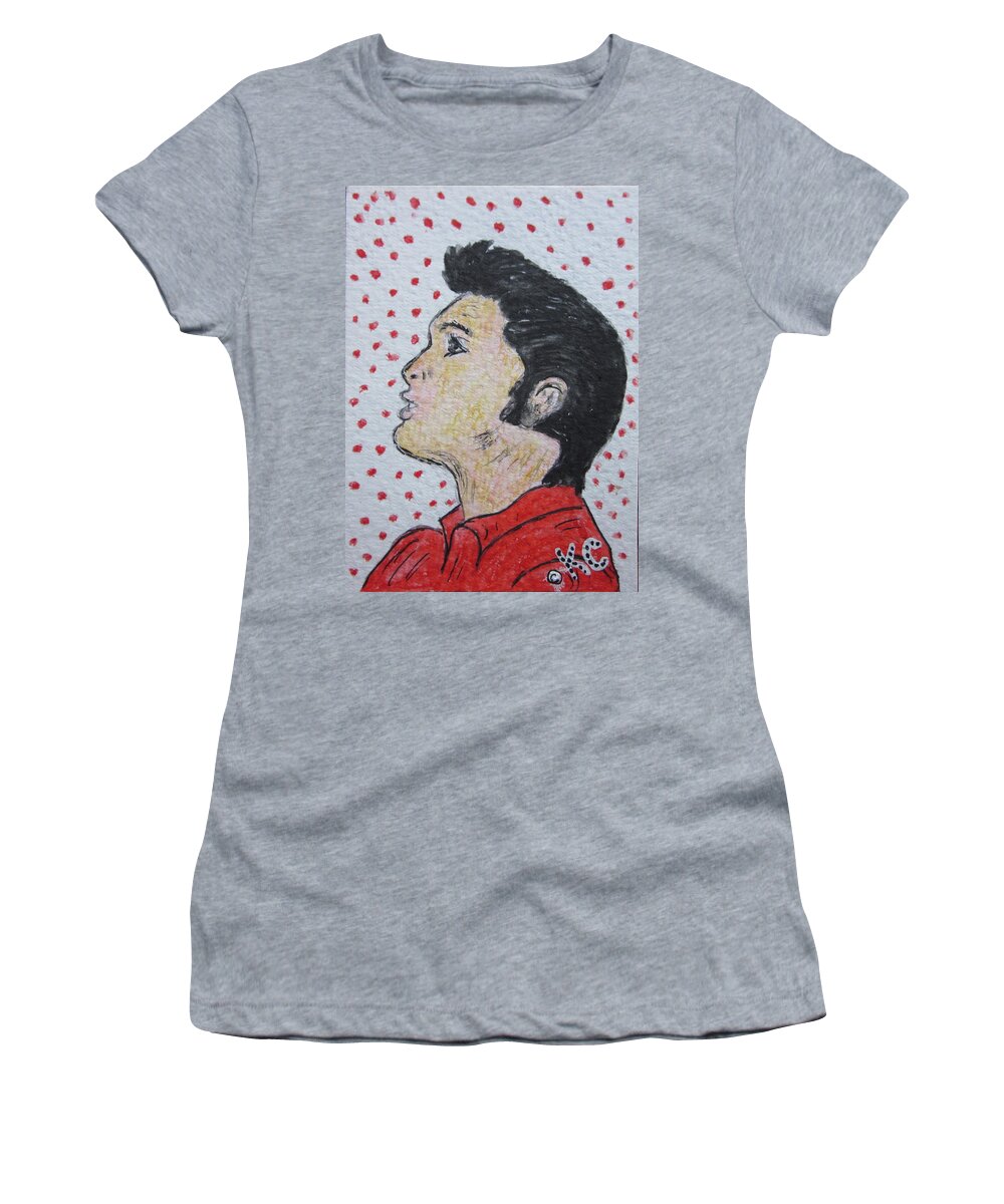 Elvis Women's T-Shirt featuring the painting It's Elvis by Kathy Marrs Chandler