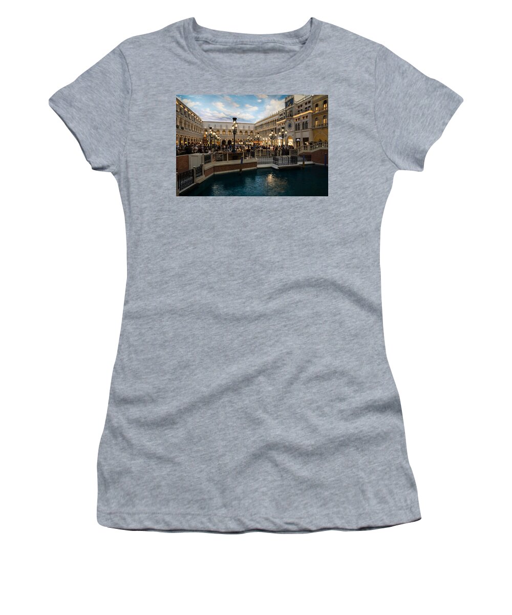 Venetian Canal Women's T-Shirt featuring the photograph It's Not Venice by Georgia Mizuleva