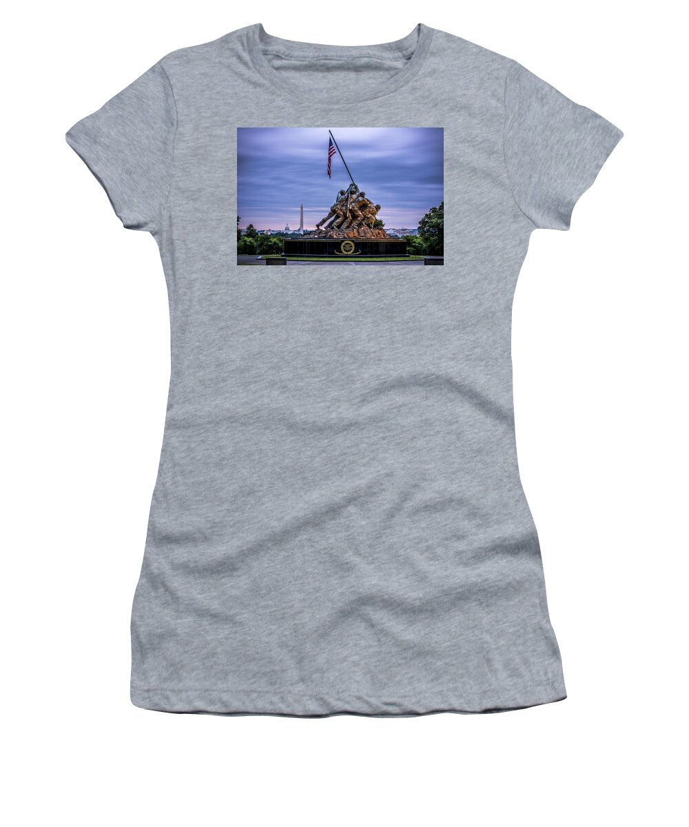 Iwo Jima Monument Women's T-Shirt featuring the photograph Iwo Jima Monument by David Morefield