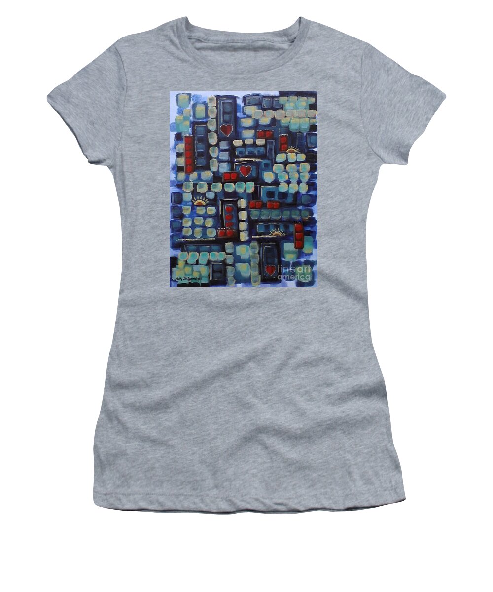 Love Women's T-Shirt featuring the painting Jazzy Love by Holly Carmichael