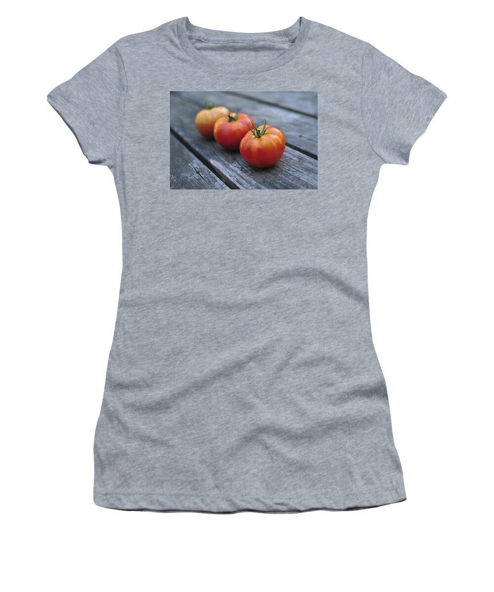 Jersey Tomatoes Women's T-Shirt featuring the photograph Jersey Tomatoes by Terry DeLuco