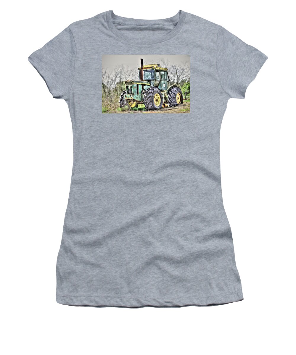 John Deere Tractor Women's T-Shirt featuring the photograph John Deere Tractor by Savannah Gibbs