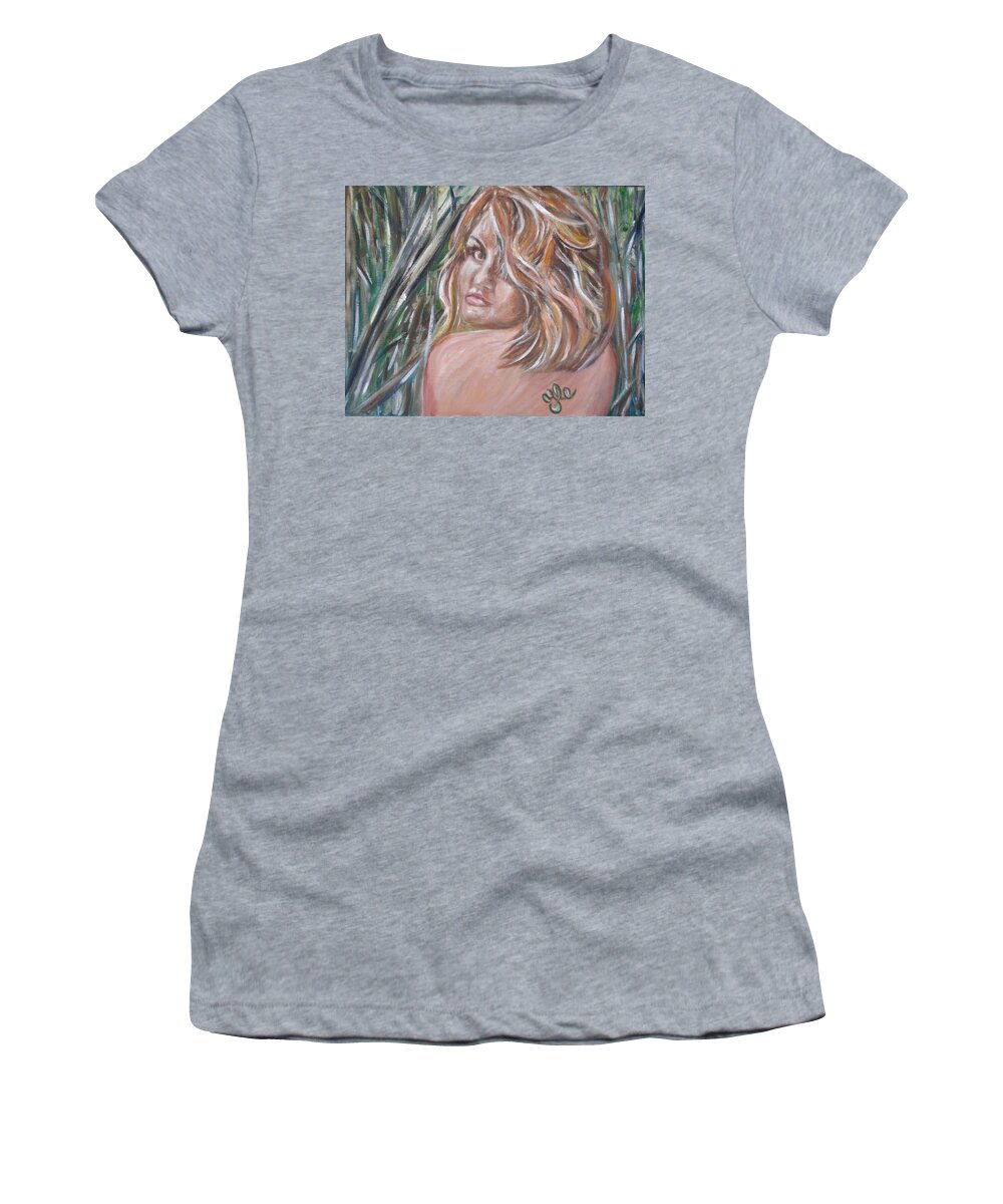 Fantasy Women's T-Shirt featuring the painting Jungle Nymph by Yesi Casanova