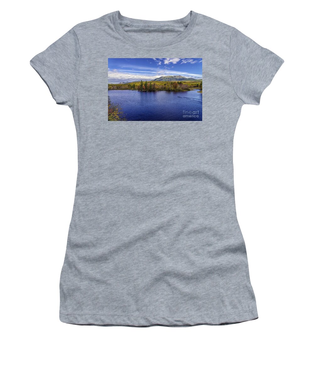 Mt Katahdin Women's T-Shirt featuring the photograph Katahdin Maine Baxter State Park by Glenn Gordon