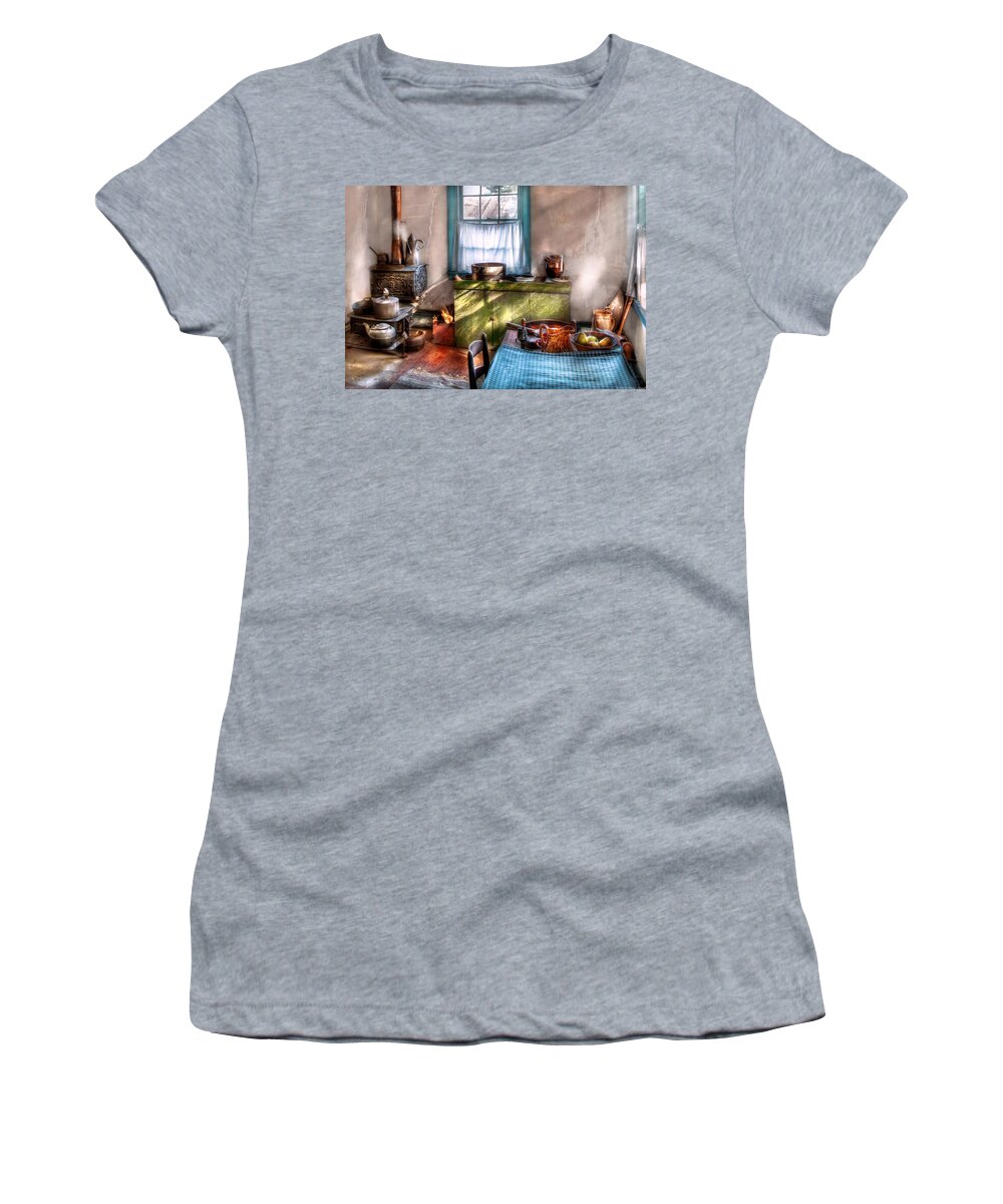 Kitchen Women's T-Shirt featuring the photograph Kitchen - Old fashioned kitchen by Mike Savad