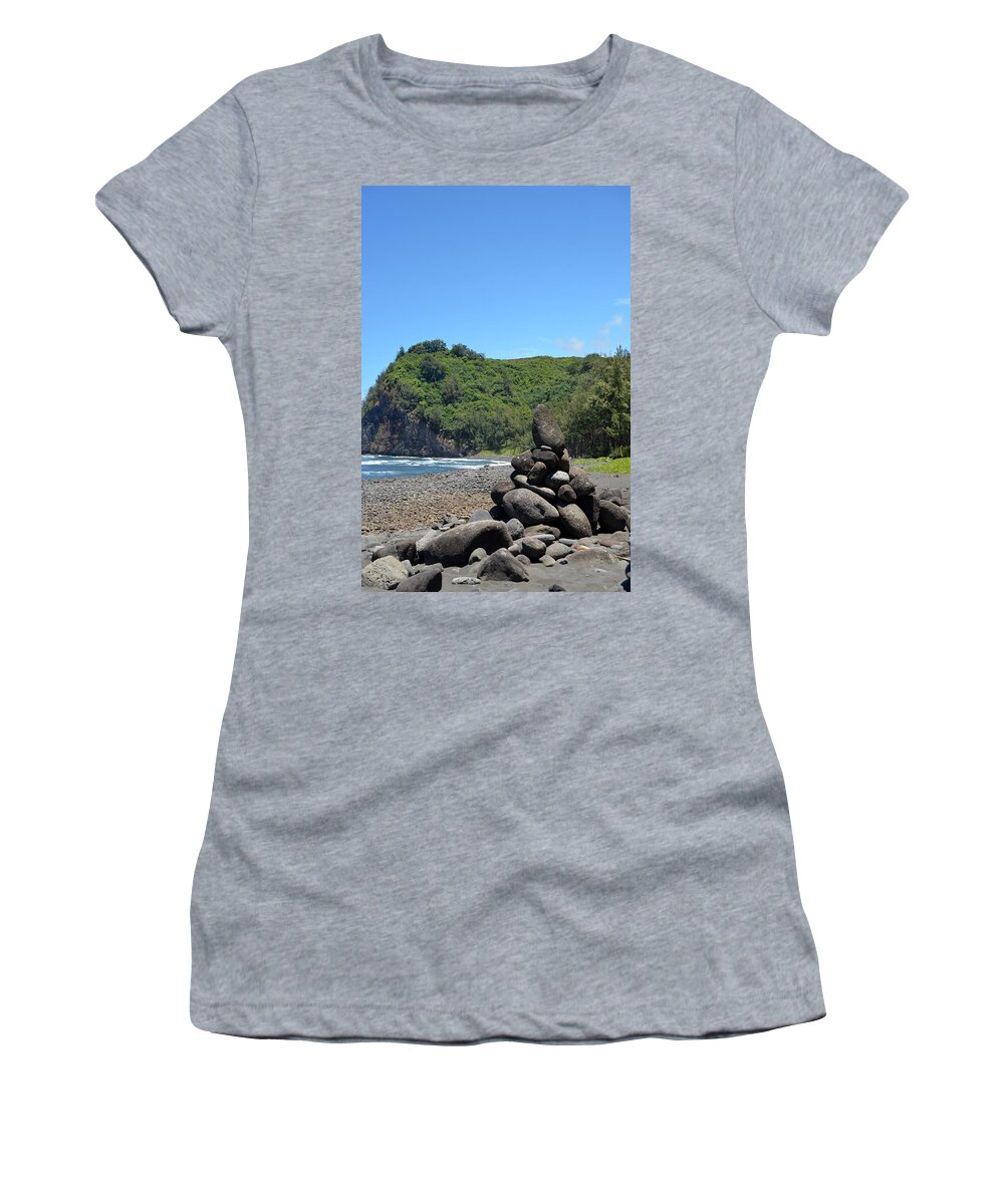 Kona Women's T-Shirt featuring the photograph Kona Coast Rock Stack by Amy Fose