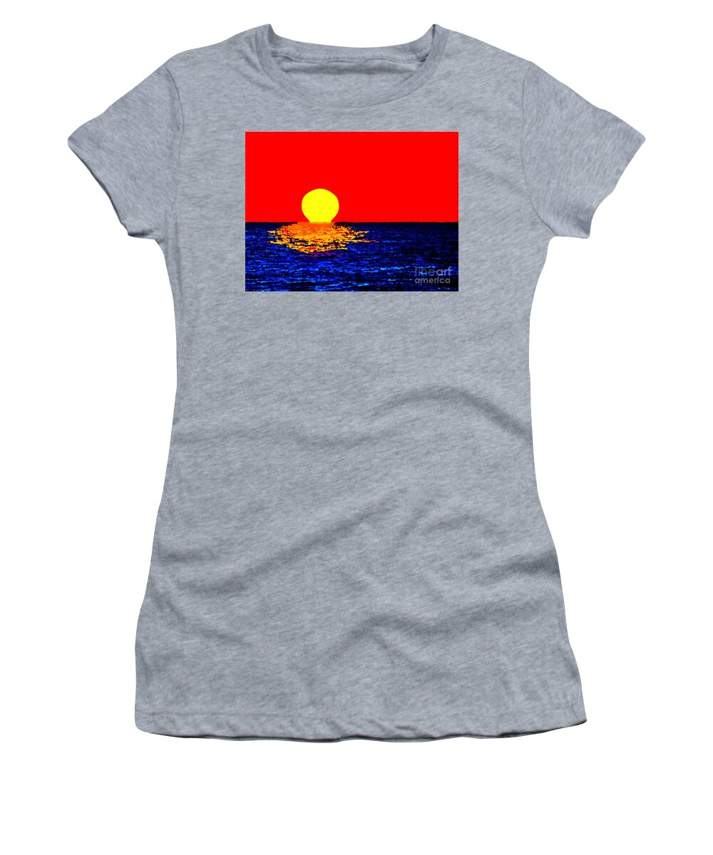 David Lawson Photography Women's T-Shirt featuring the photograph Kona Sunset Pop Art by David Lawson