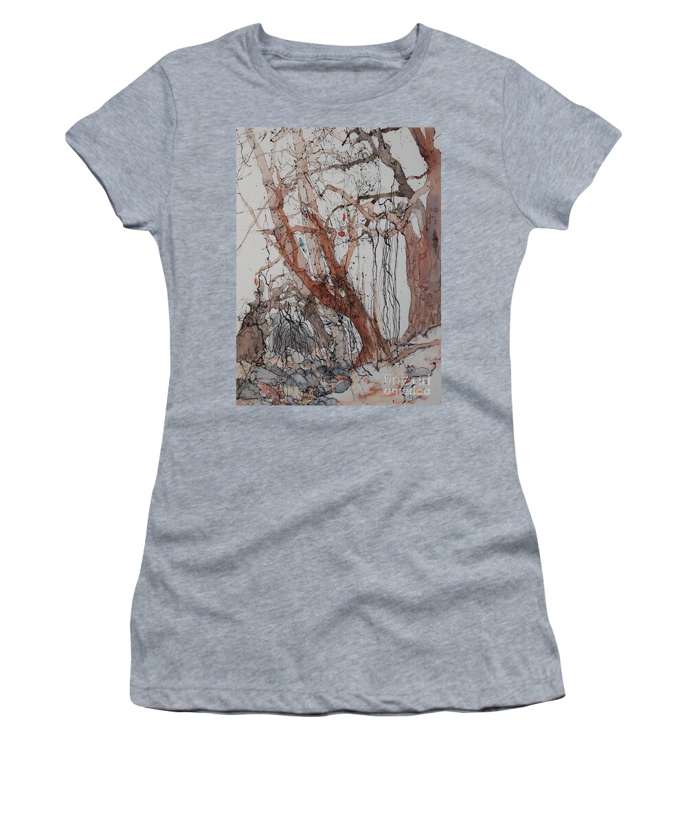 Trees Women's T-Shirt featuring the painting Kudzu Winter by Elizabeth Carr