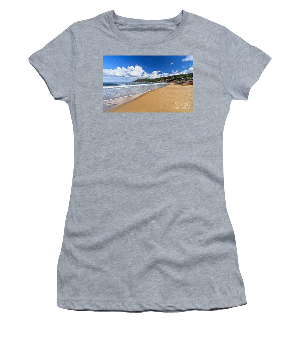 Bay Women's T-Shirt featuring the photograph La Biodola beach - Isle of elba by Antonio Scarpi