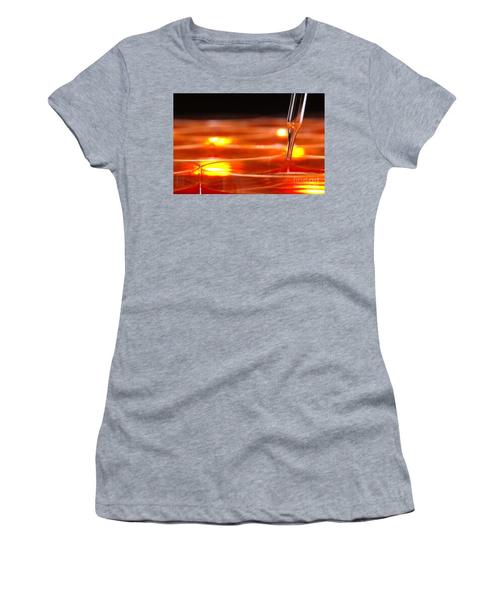 Lab Women's T-Shirt featuring the photograph Laboratory Petri Dishes in Science Research Lab by Science Research Lab