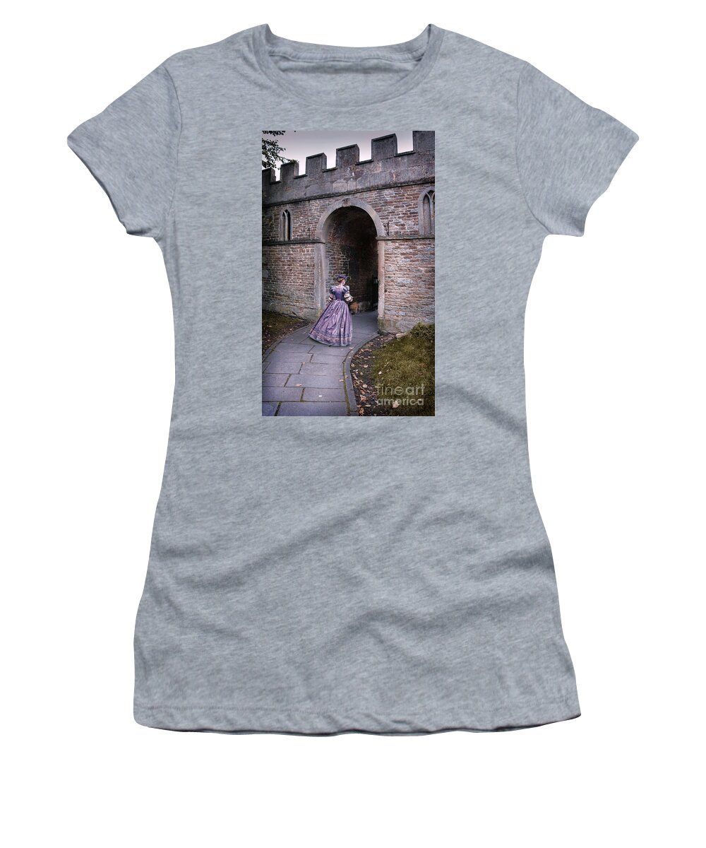 Woman Women's T-Shirt featuring the photograph Lady Entering Archway by Jill Battaglia