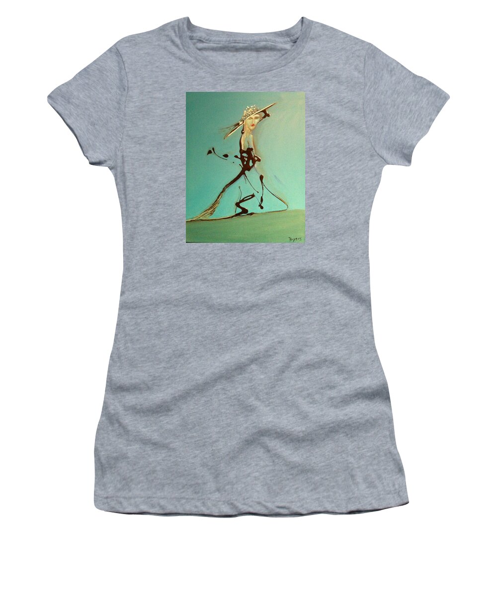 Woman Women's T-Shirt featuring the painting Lady In the Hat by Kicking Bear Productions