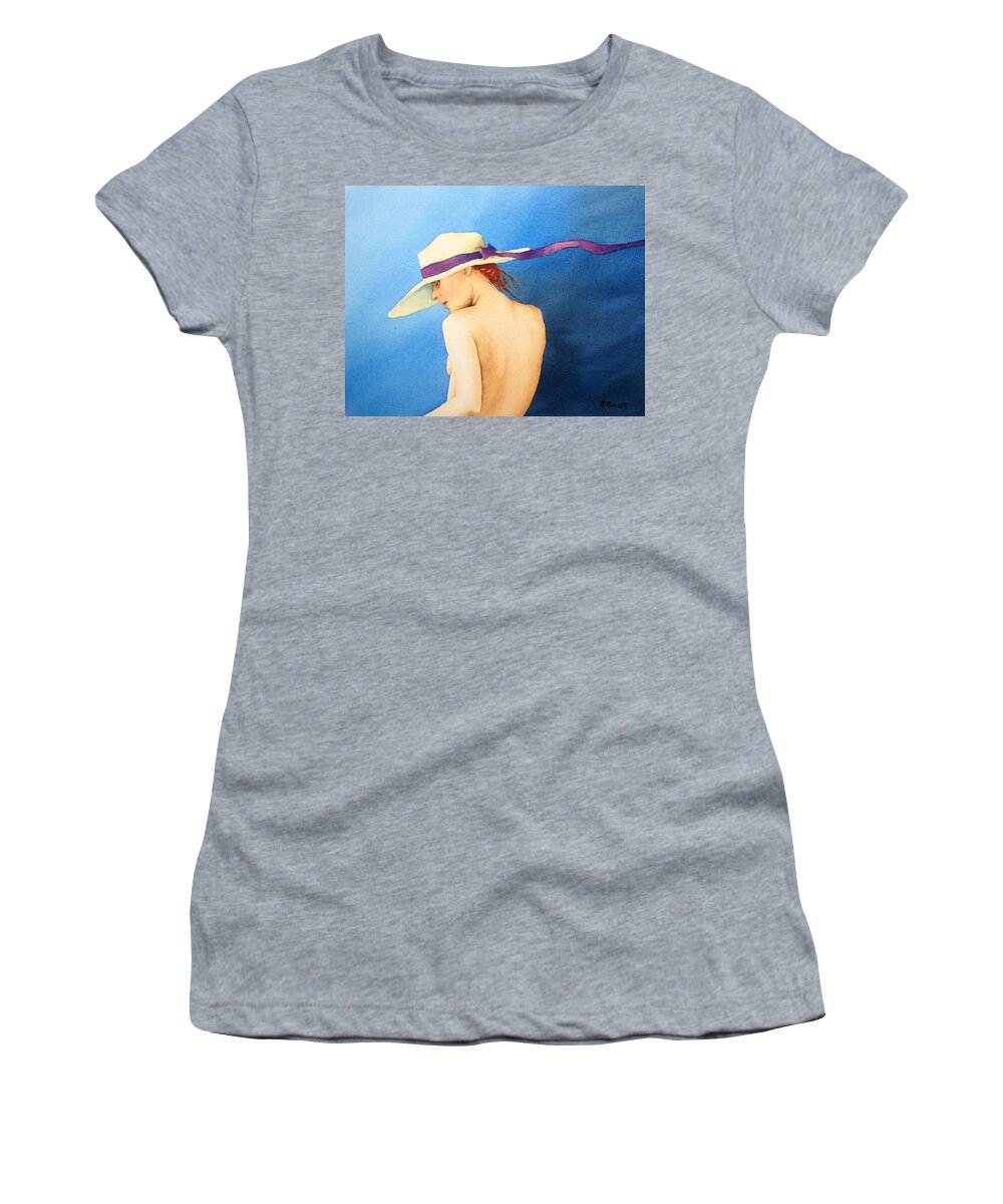 Woman Women's T-Shirt featuring the painting My New Hat I by Richard Rooker