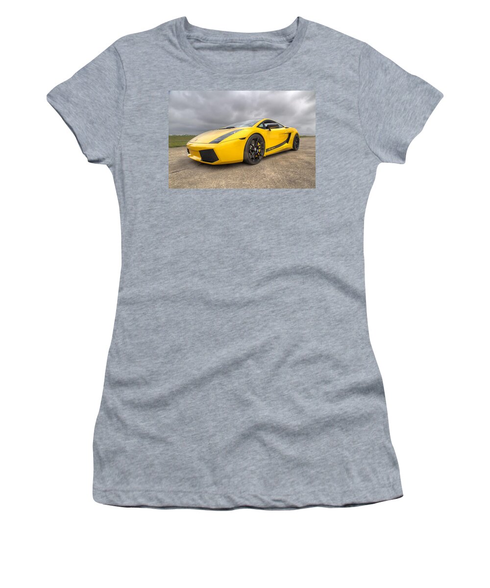 Lamborghini Women's T-Shirt featuring the photograph Lamborghini Gallardo Superleggera by Tim Stanley