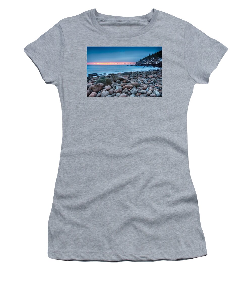 Acadia Women's T-Shirt featuring the photograph Land Of Sunrise by Evelina Kremsdorf