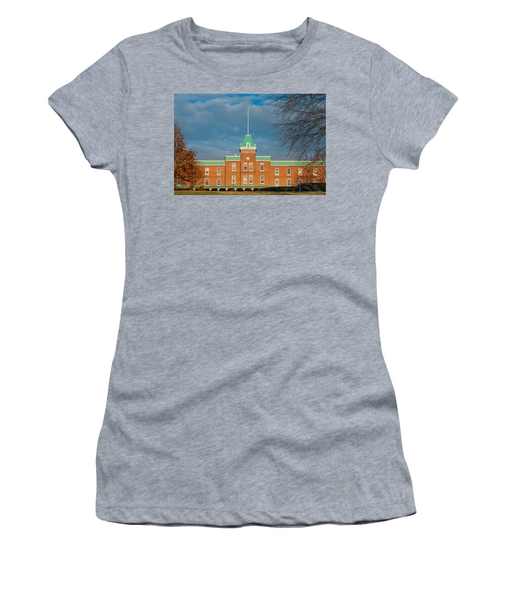 Lane Hall Women's T-Shirt featuring the photograph Lane Hall at Virginia Tech by Melinda Fawver