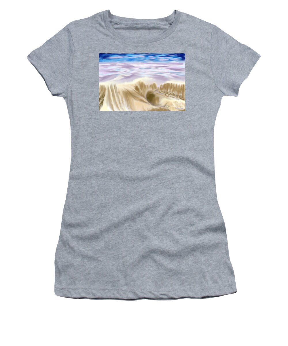 Seascape Women's T-Shirt featuring the painting Lavendar Sea by Barbara Burns