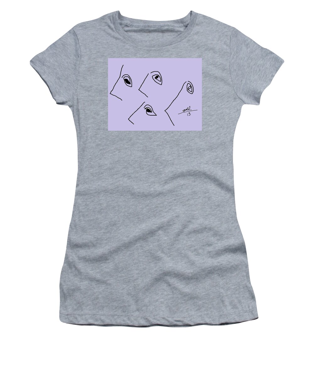 Lavender Women's T-Shirt featuring the painting Lavender Profiles by Anita Dale Livaditis