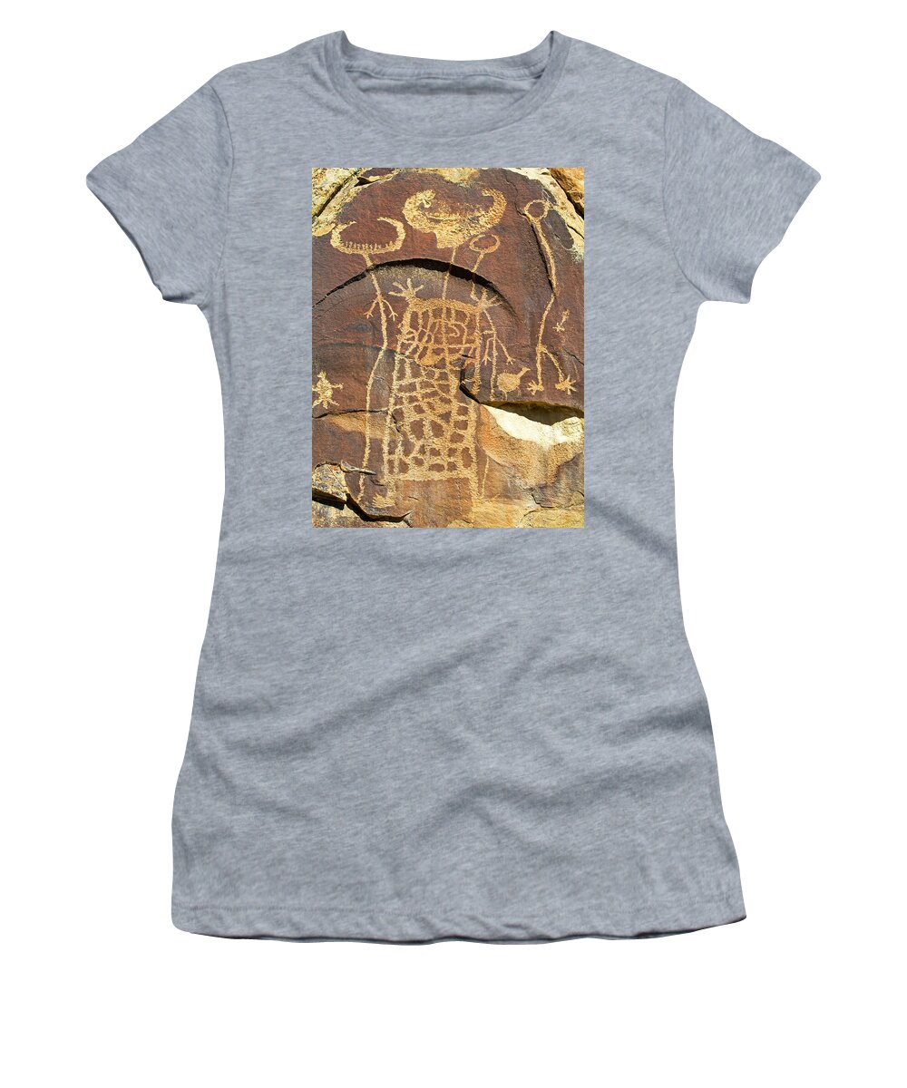 Science Women's T-Shirt featuring the photograph Legend Rock Petroglyph by Millard H. Sharp