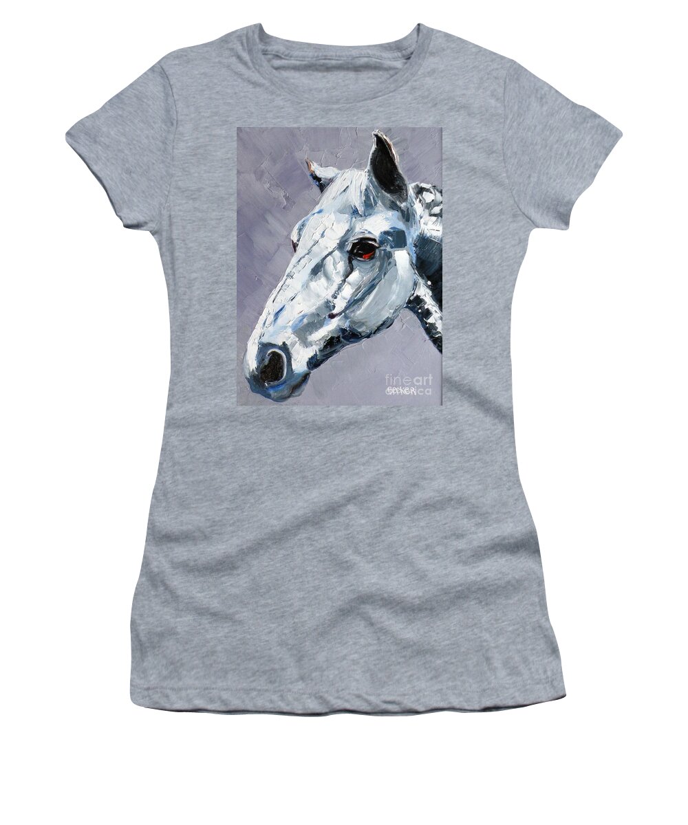 Horse Women's T-Shirt featuring the painting Legend - Sport Horse by Susan A Becker
