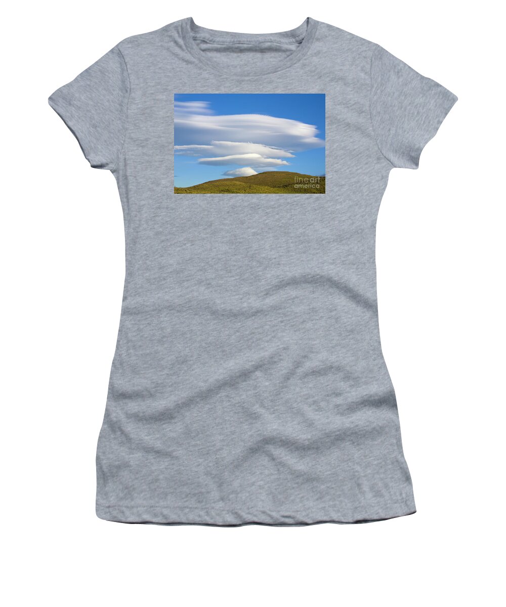 00346037 Women's T-Shirt featuring the photograph Lenticular Clouds Over Torres Del Paine by Yva Momatiuk John Eastcott