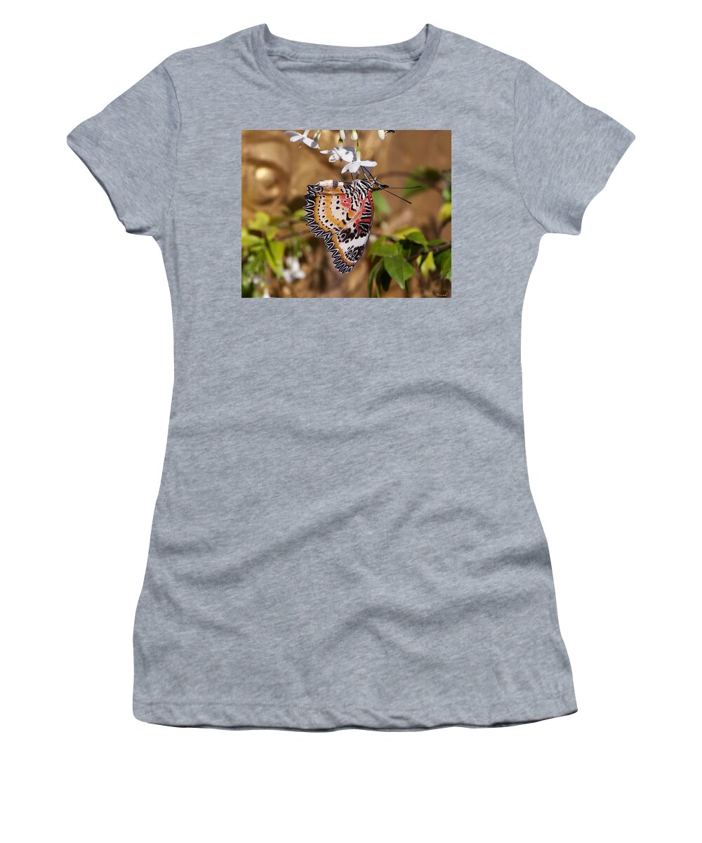 Scenic Women's T-Shirt featuring the photograph Leopard Lacewing Butterfly DTHU619 by Gerry Gantt