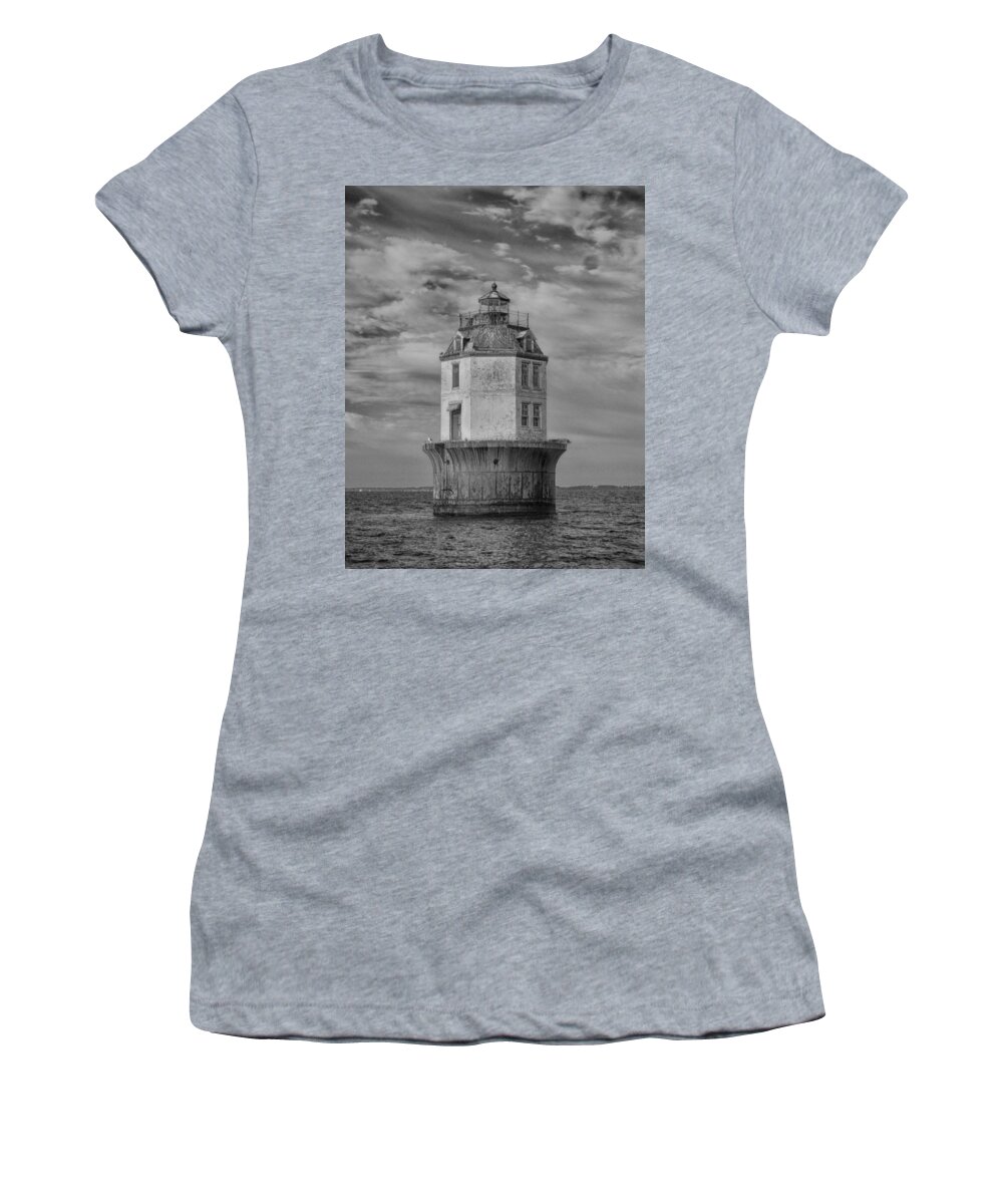 Bay Women's T-Shirt featuring the photograph Lighthouse 2 by Leah Palmer