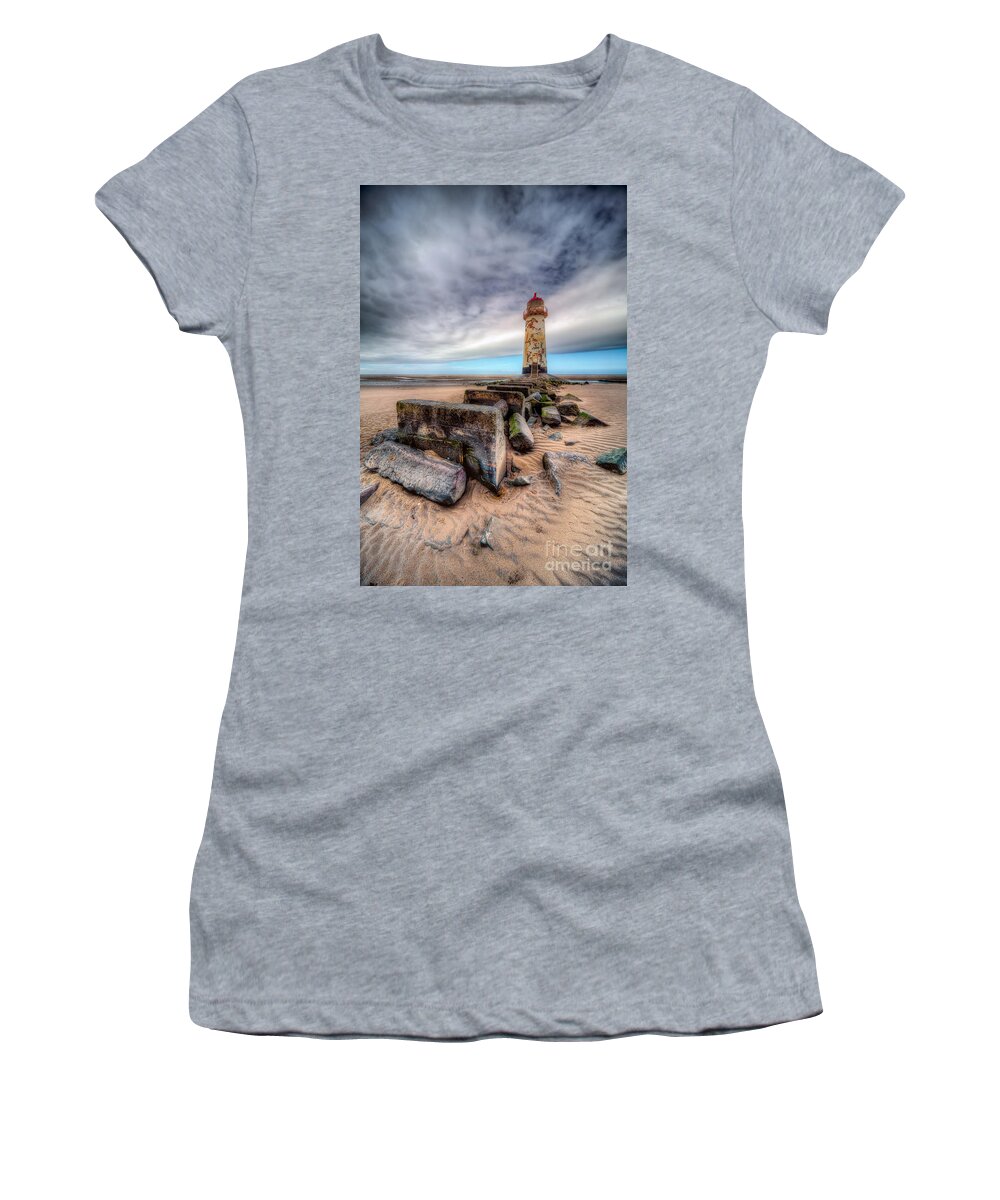 Talacre Women's T-Shirt featuring the photograph Lighthouse at Talacre by Adrian Evans
