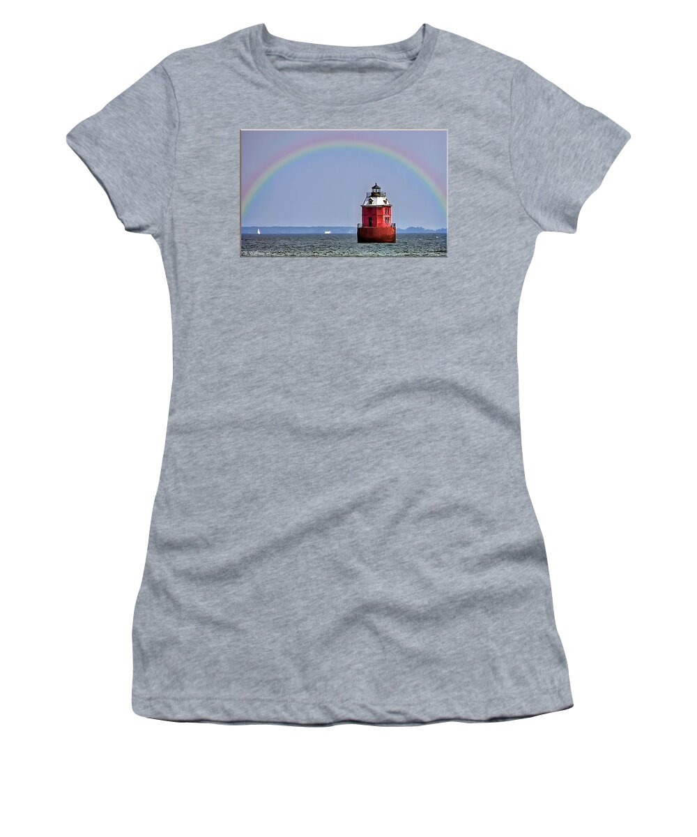 2d Women's T-Shirt featuring the photograph Lighthouse On The Bay by Brian Wallace