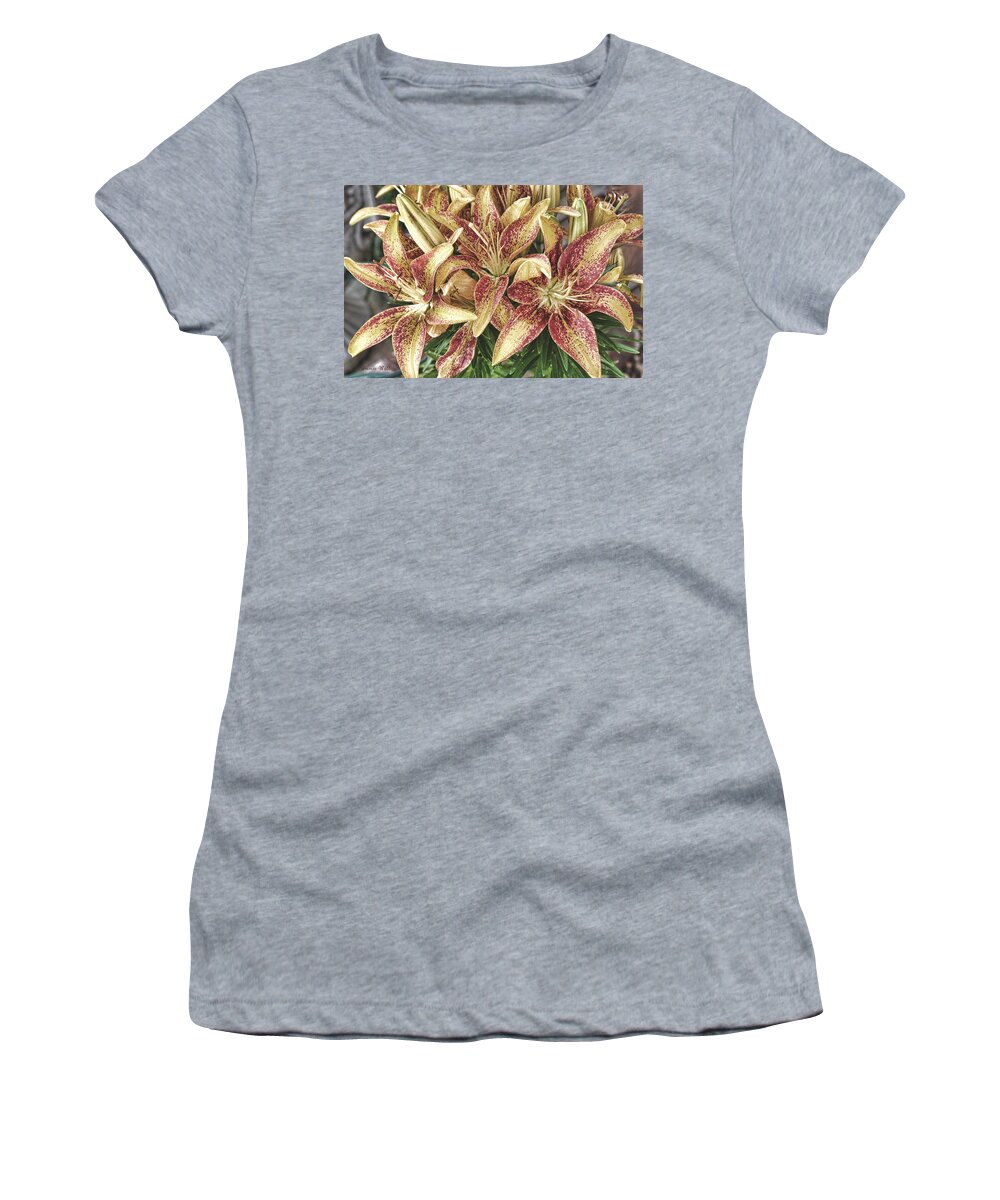 Lilies Women's T-Shirt featuring the photograph Lilies by Bonnie Willis