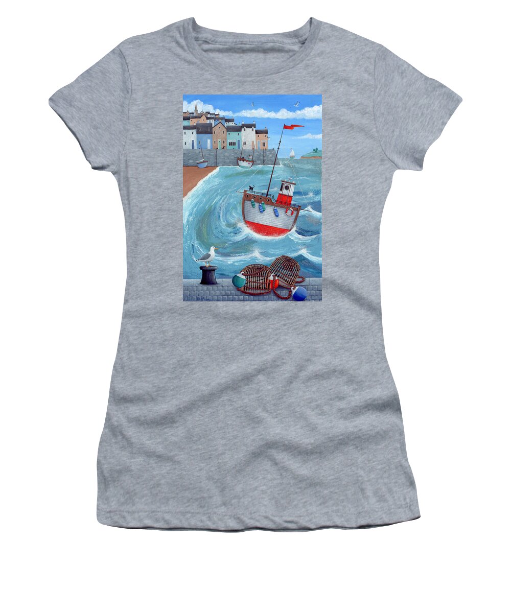 Peter Adderley Women's T-Shirt featuring the photograph Lobster Pot by MGL Meiklejohn Graphics Licensing