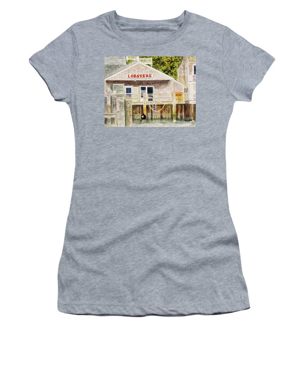 Lobster Shack Women's T-Shirt featuring the painting Lobster Shack by Carol Flagg